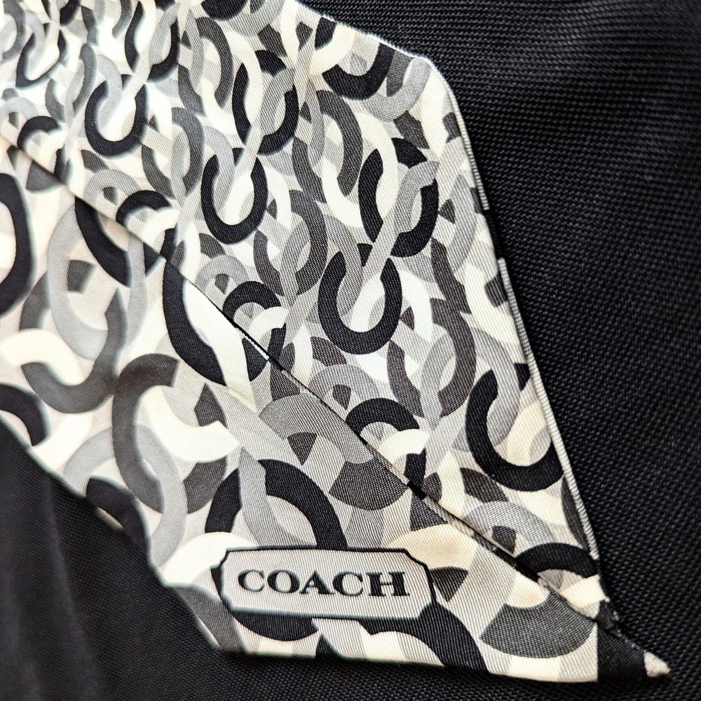 Coach Black and Gray Patterned Scarf